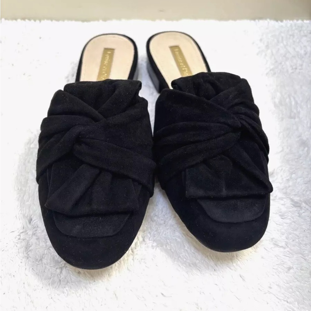 Louise et Cie Lo-Bylot Twist Black Suede Mules Shoes Size 5